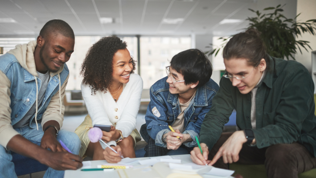 Team brainstorming backlink ideas as part of an off-page SEO strategy
